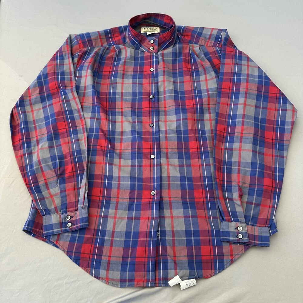 Vintage LL Bean Shirt Womens 10 Plaid Outdoors Gorpcore Made USA Classic 90s
